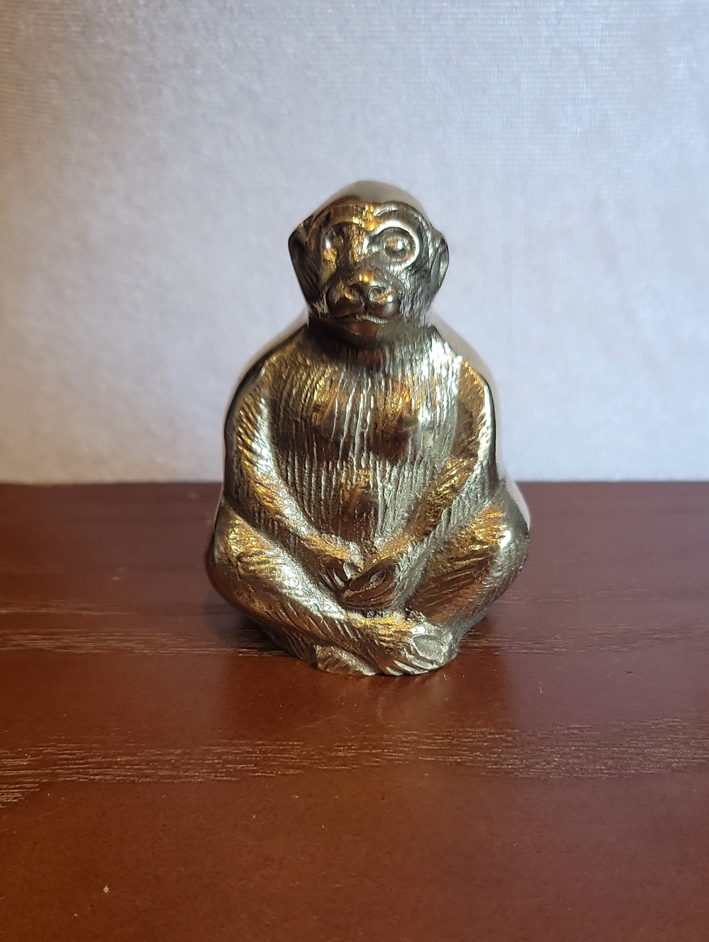 Brass Monkey Shaped Bell- Gold Home Art Accent